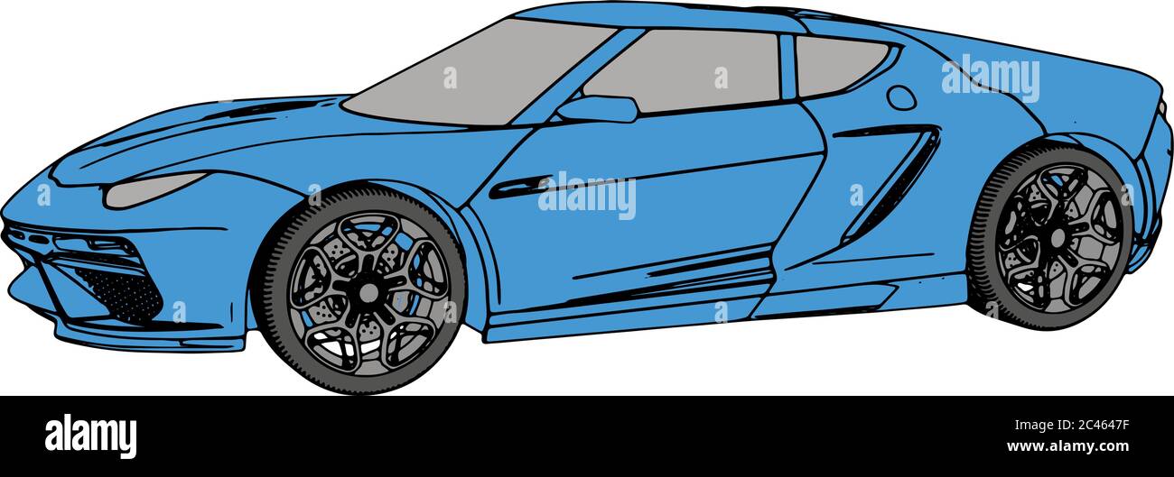 blue sports car vector Stock Vector Image & Art - Alamy