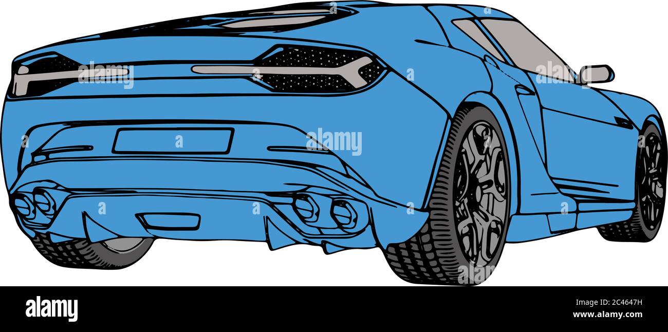 blue sports car vector Stock Vector Image & Art - Alamy