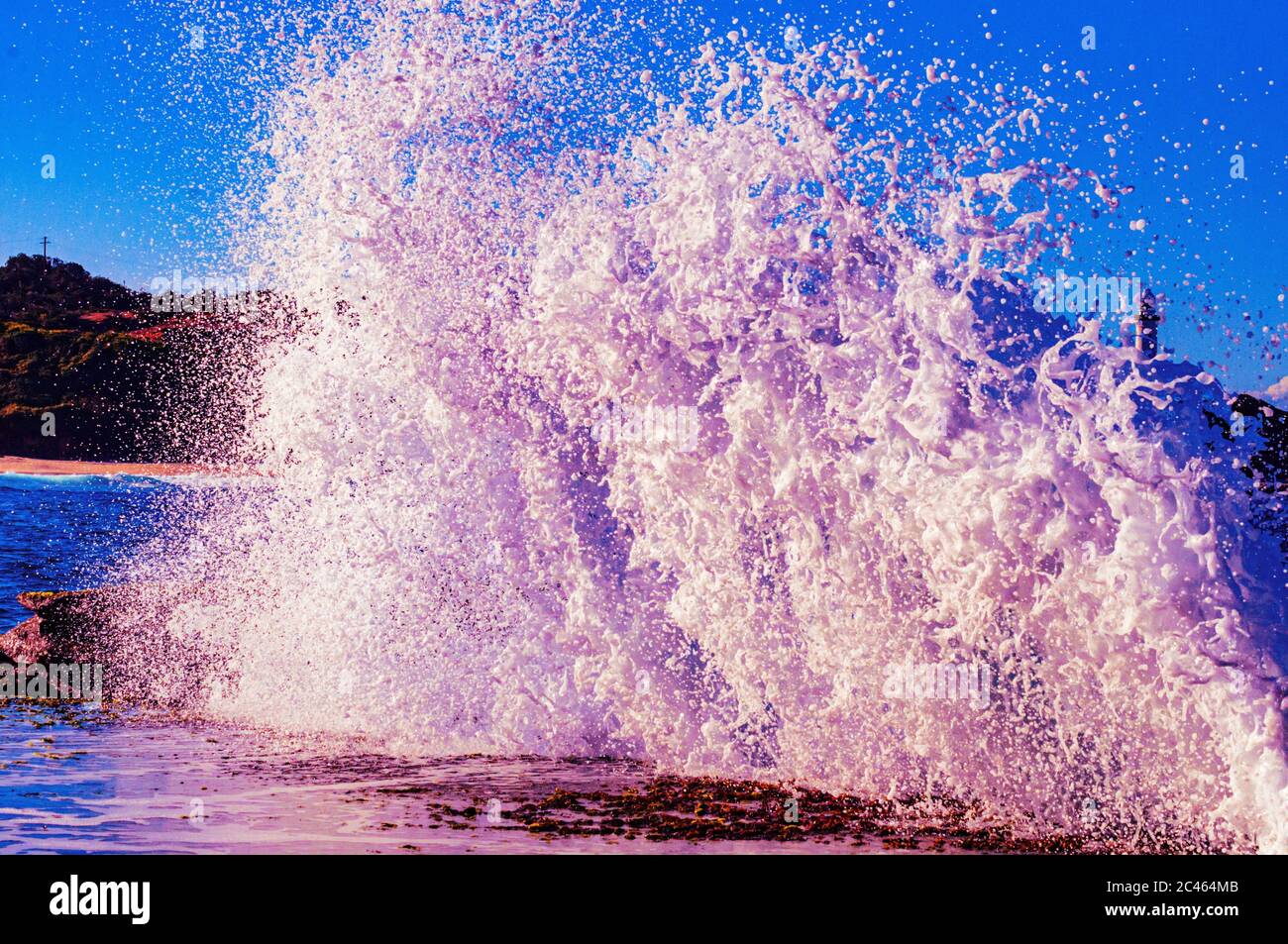 Splashes of the foamy waves of the sea Stock Photo - Alamy
