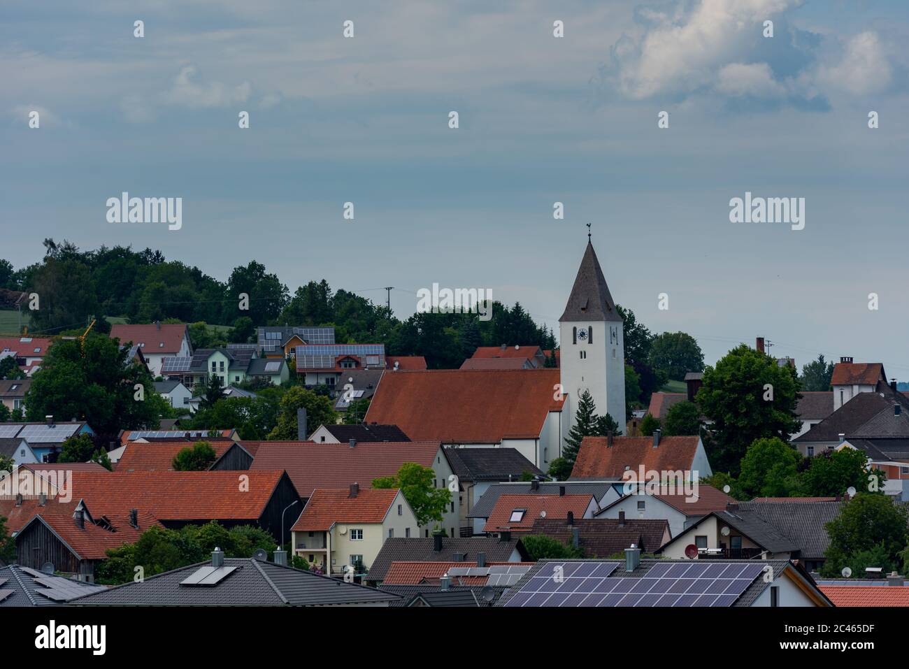 Überblick über den Ort Teugn in Niederbayern Stock Photo