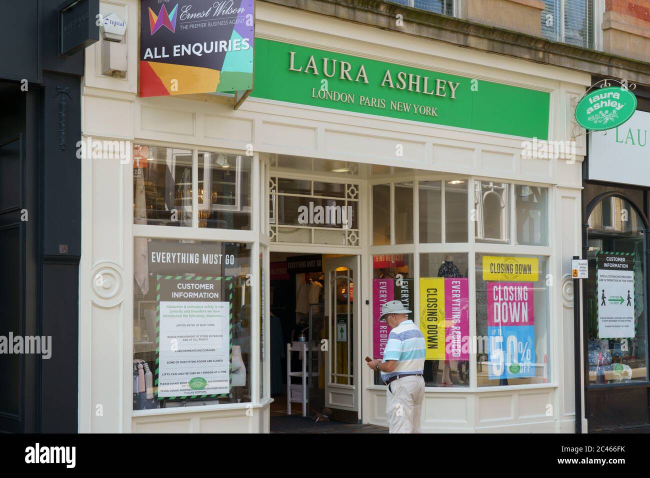 Laura Ashley closing down sale signs in the windows, James Street