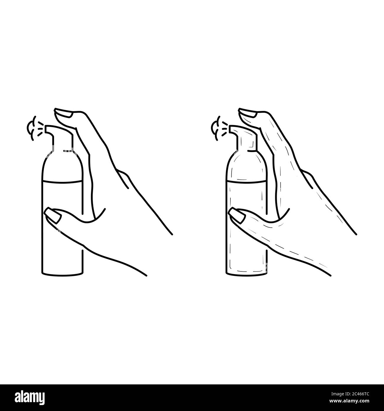 Hand holding spray can vector outline illustration Stock Vector Image & Art Alamy