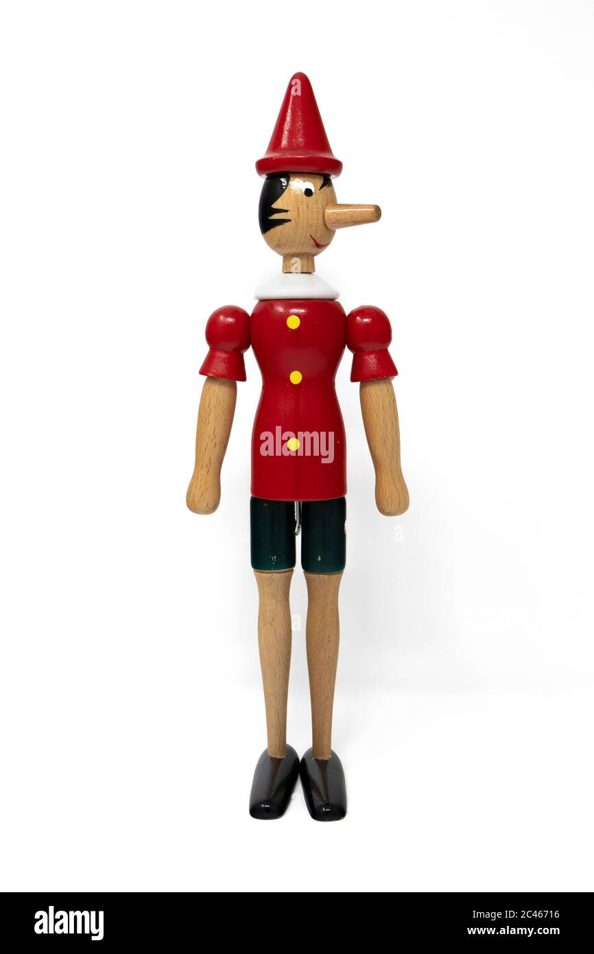 January 10, 2019 - Rome, Italy - Pinocchio, the wooden puppet, isolated ...
