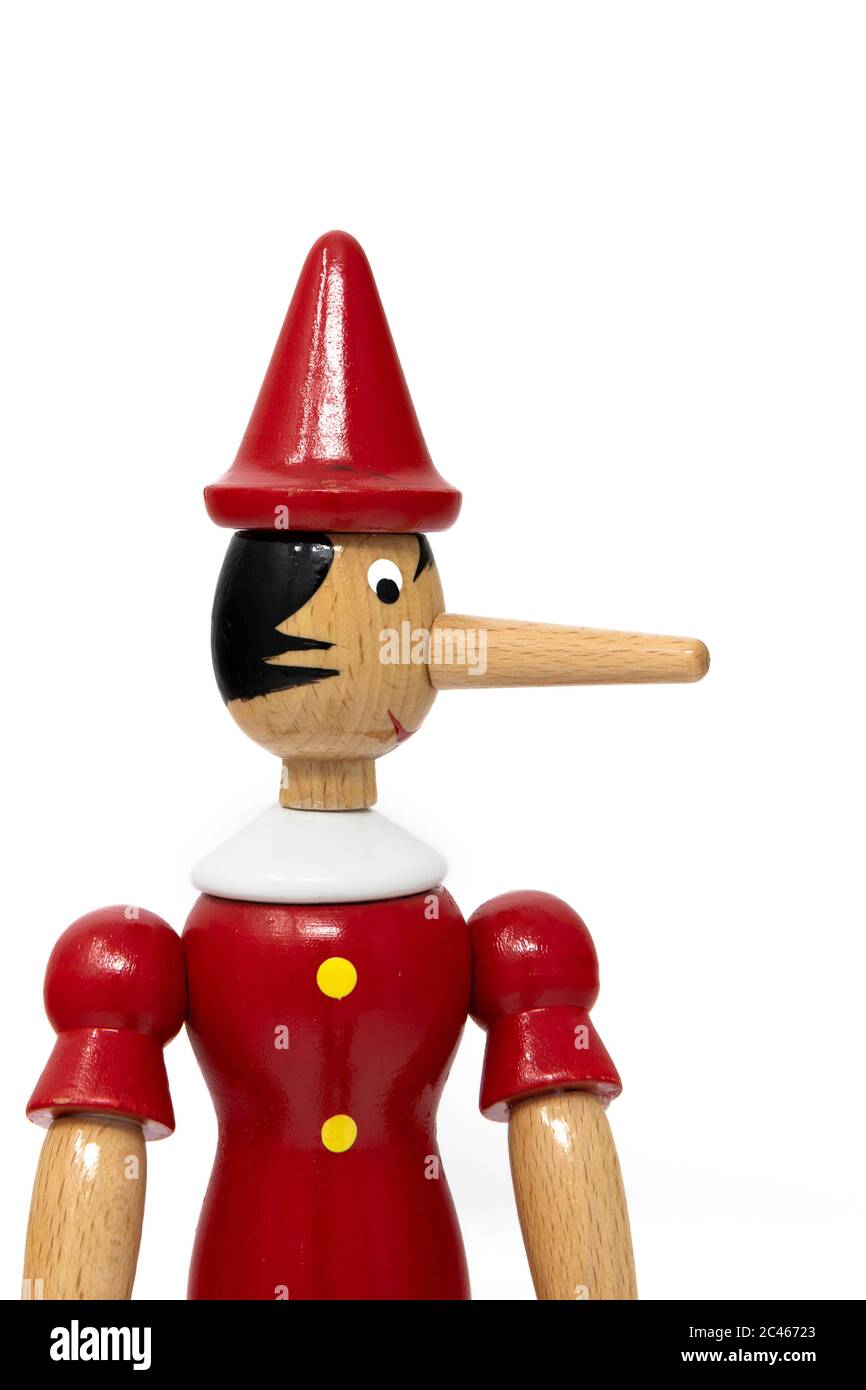 January 10, 2019 - Rome, Italy - Pinocchio, the wooden puppet, isolated ...