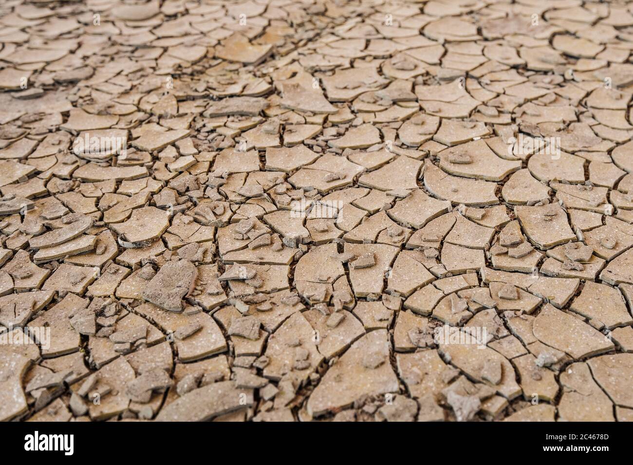 Dry desert soil ground sand cracked texture pattern Stock Photo
