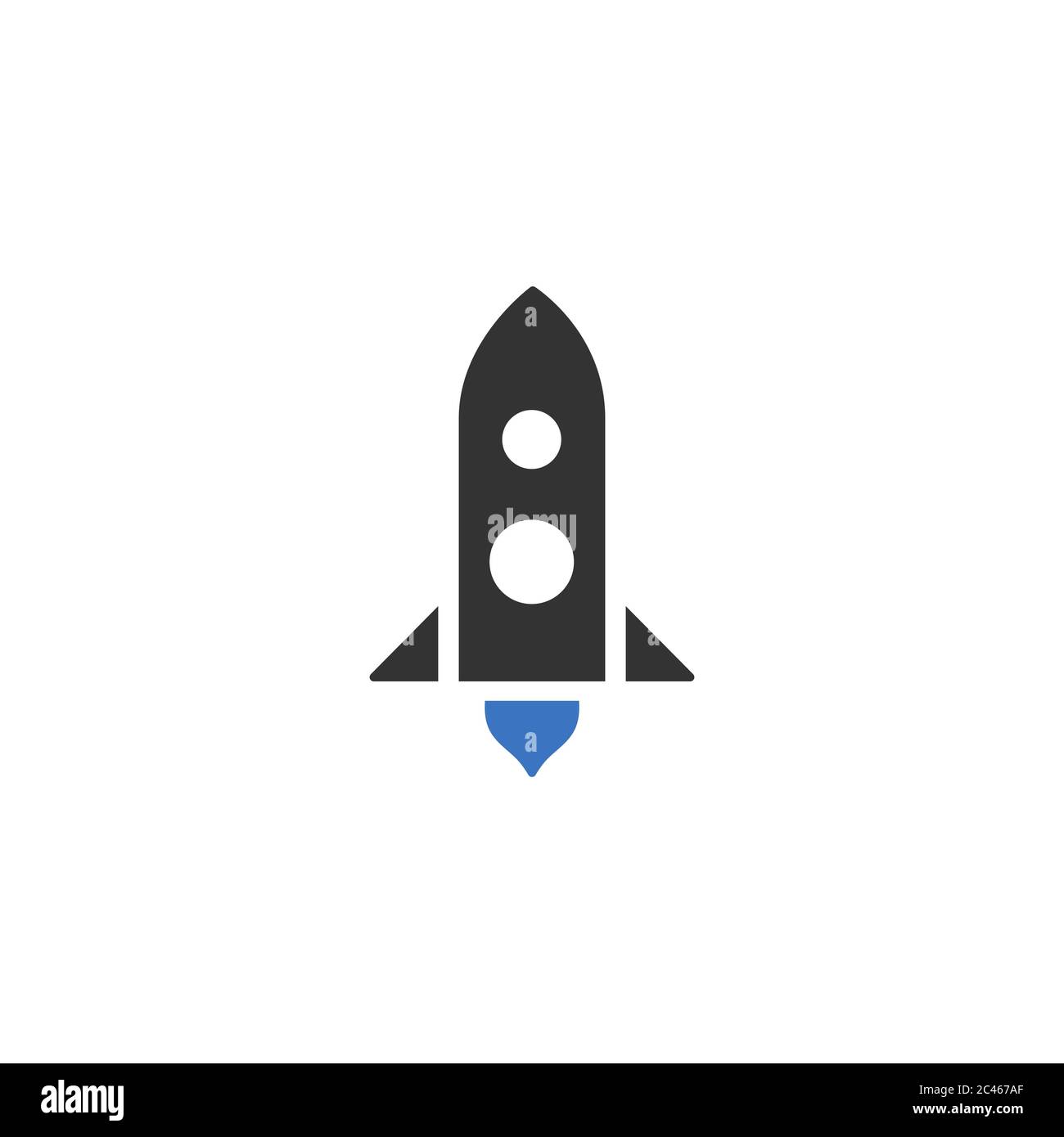 Rocket or Rocket Ship flat icon isolated on white background. Stock Vector