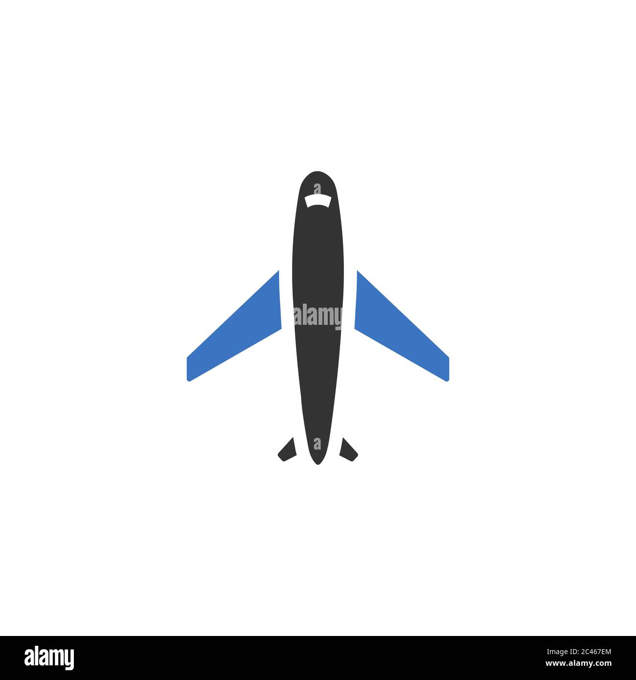 Airplane flat icon isolated on white background. Stock Vector