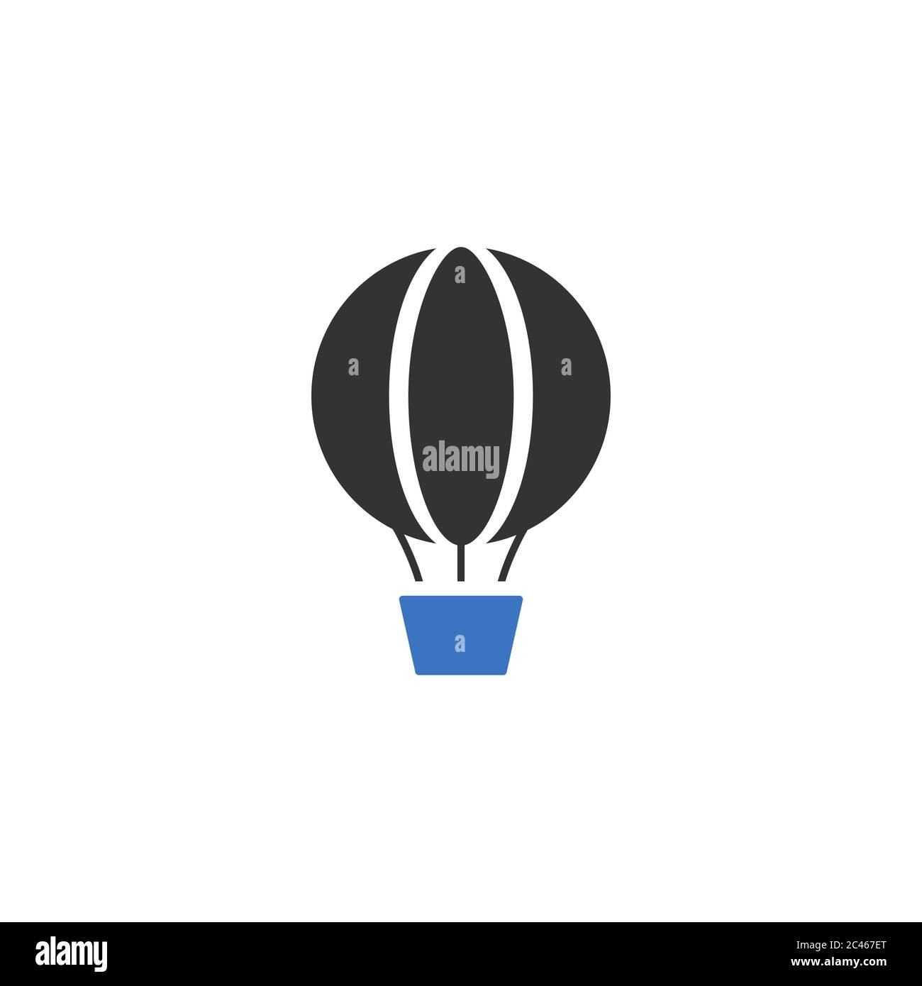 Hot Air Balloon flat icon isolated on white background Stock Vector ...
