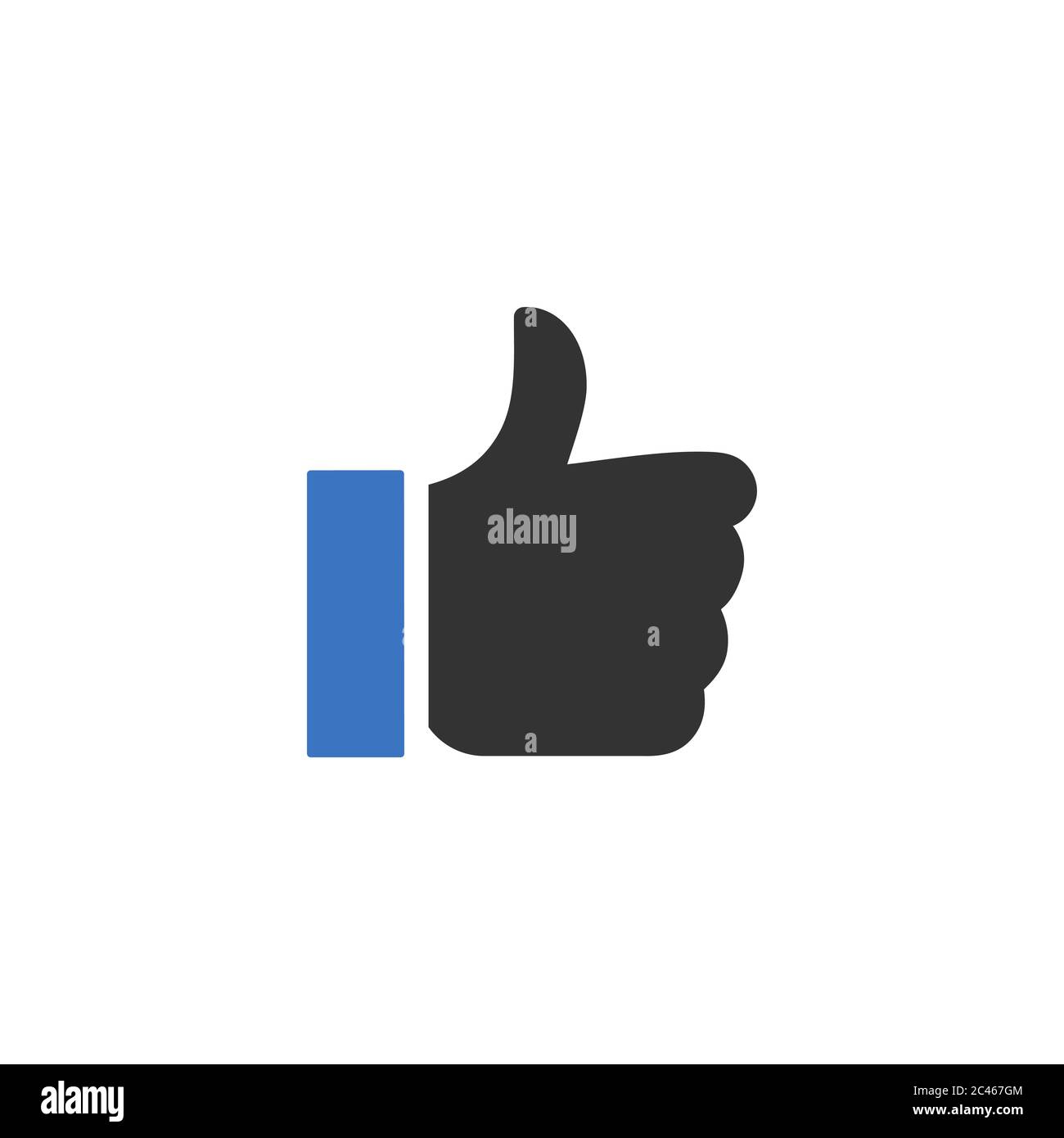 Like or Thumbs Up flat icon isolated on white background. Stock Vector