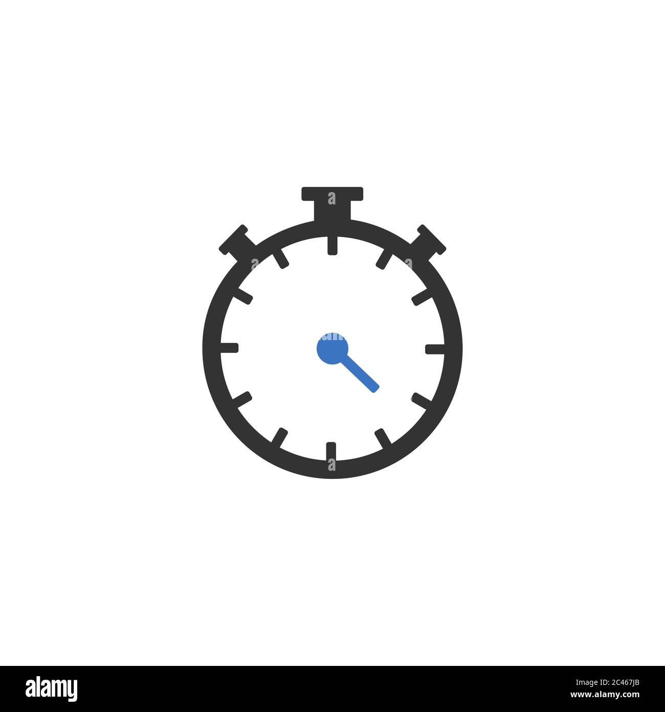 Stopwatch flat icon isolated on white background. Stock Vector