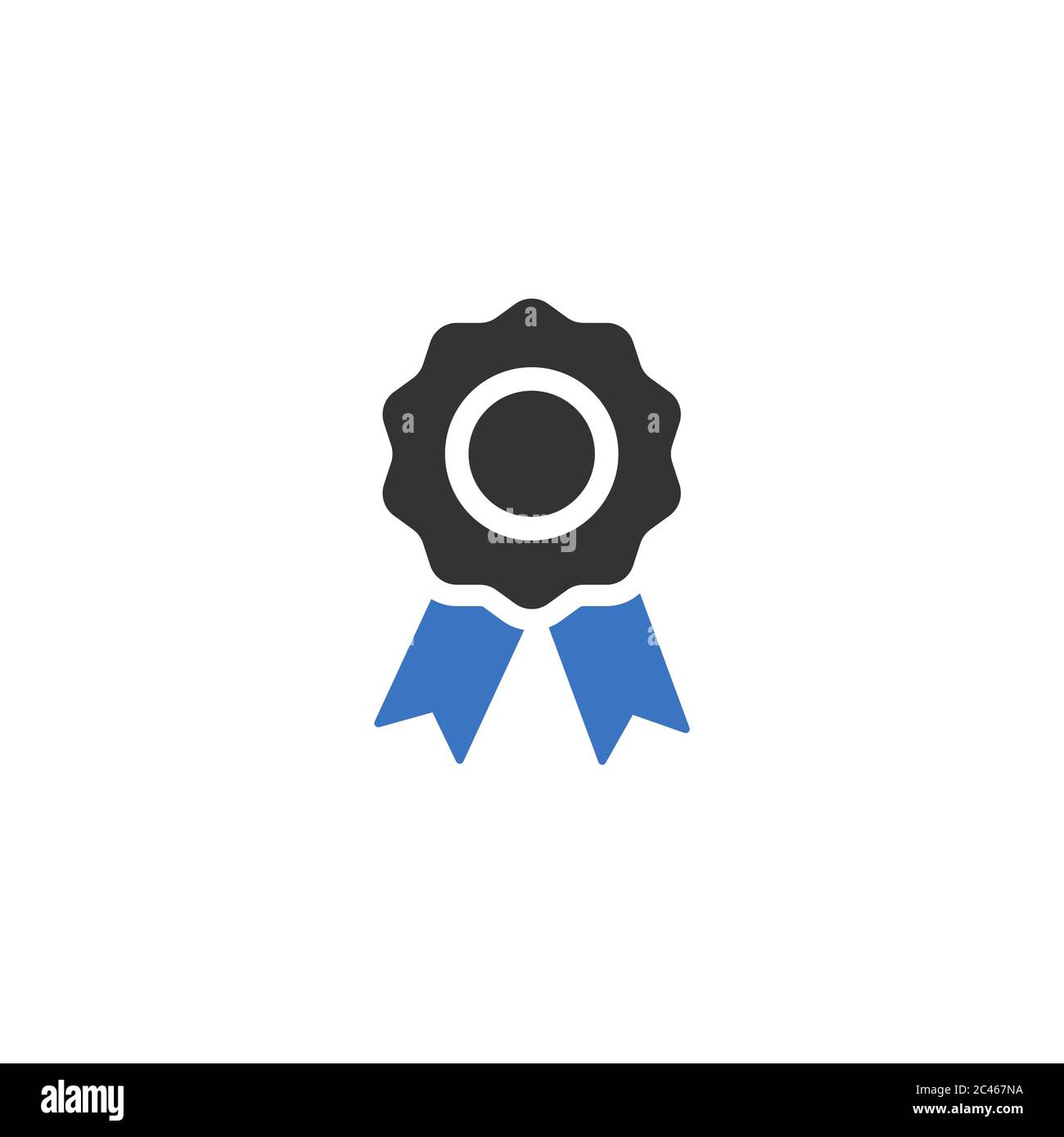 Award or Rosette flat icon isolated on white background. Stock Vector