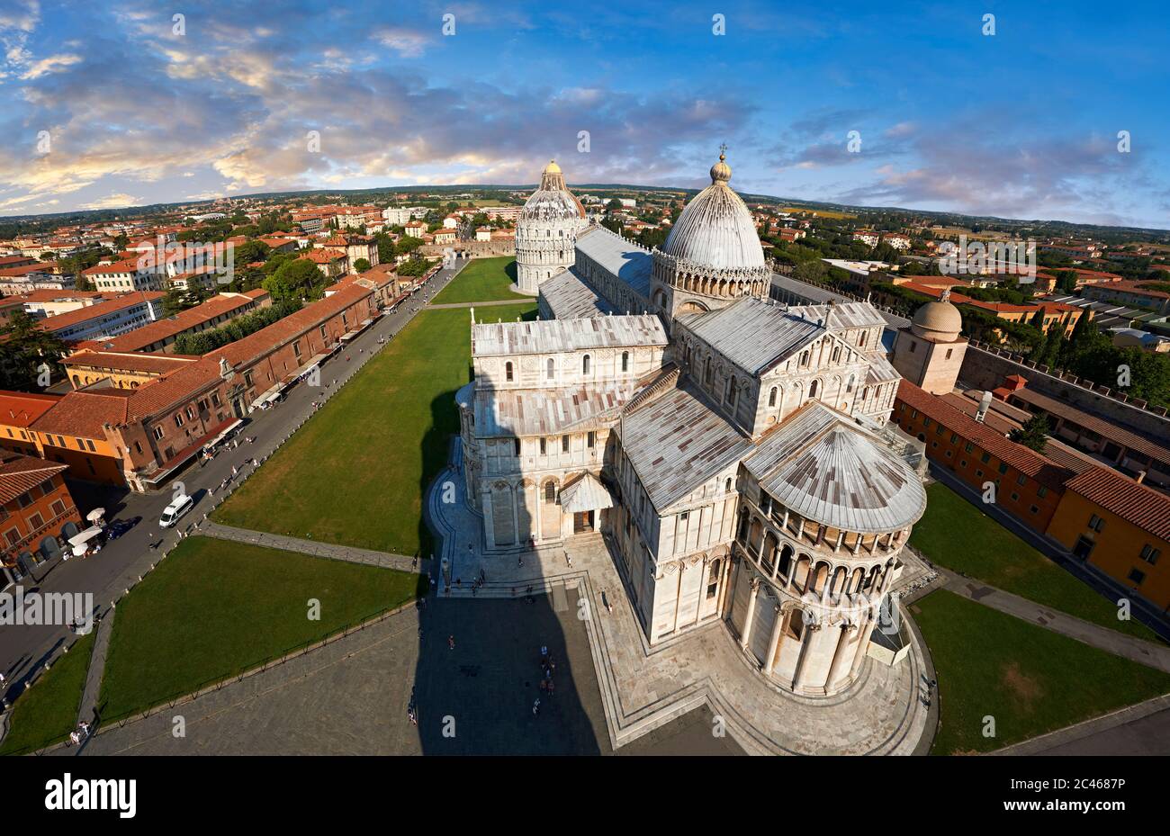 Aerial view of the Romanesque Duomo of Pisa Stock Photo