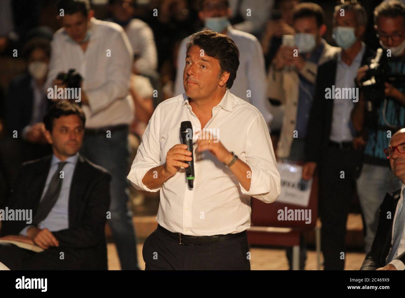 Matteo Renzi in Naples, Italy on June 23, 2020 attend the book event titled 'La Mossa Del Cavallo'  (Photo by Salvatore Esposito/Pacific Press/Sipa USA) Stock Photo