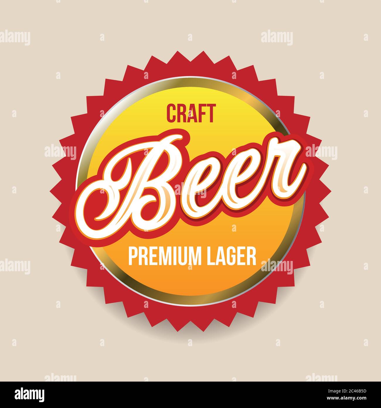 Craft Beer label badge Stock Vector