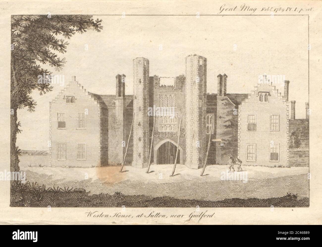 Weston House, at Sutton, near Guildford. Now Sutton Place 1789 old