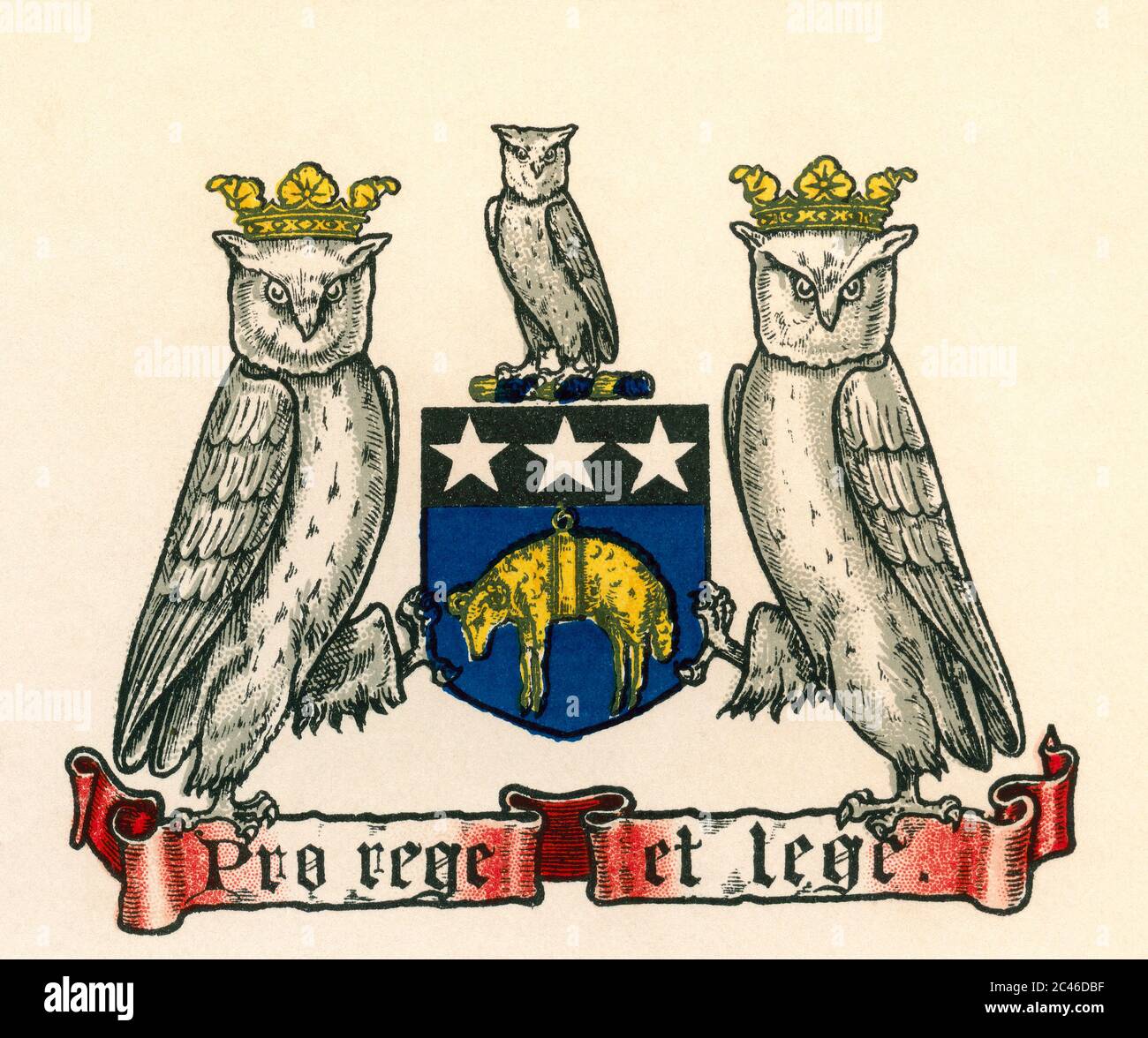 Coat of arms of Leeds, England. These arms were used prior to 1921.  From The Business Encyclopaedia and Legal Adviser, published 1907. Stock Photo