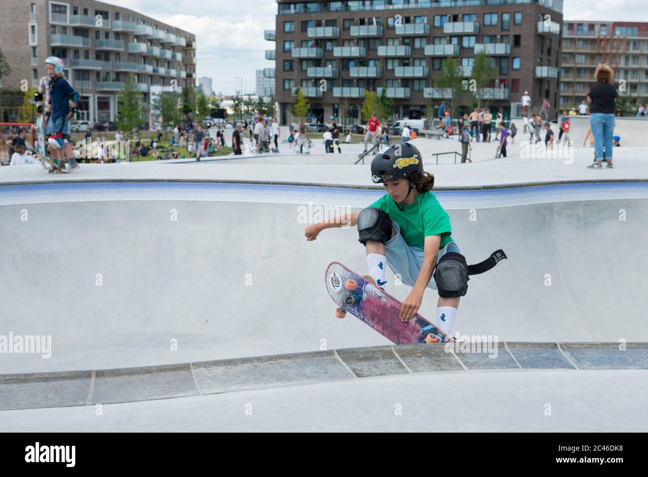 Amsterdam Urban Sport Zone Skate Park Zeeburgereiland Opened June 19 2020 The Largest Skate Park Of The Netherlands 3100 M2 With Skater Stock Photo Alamy