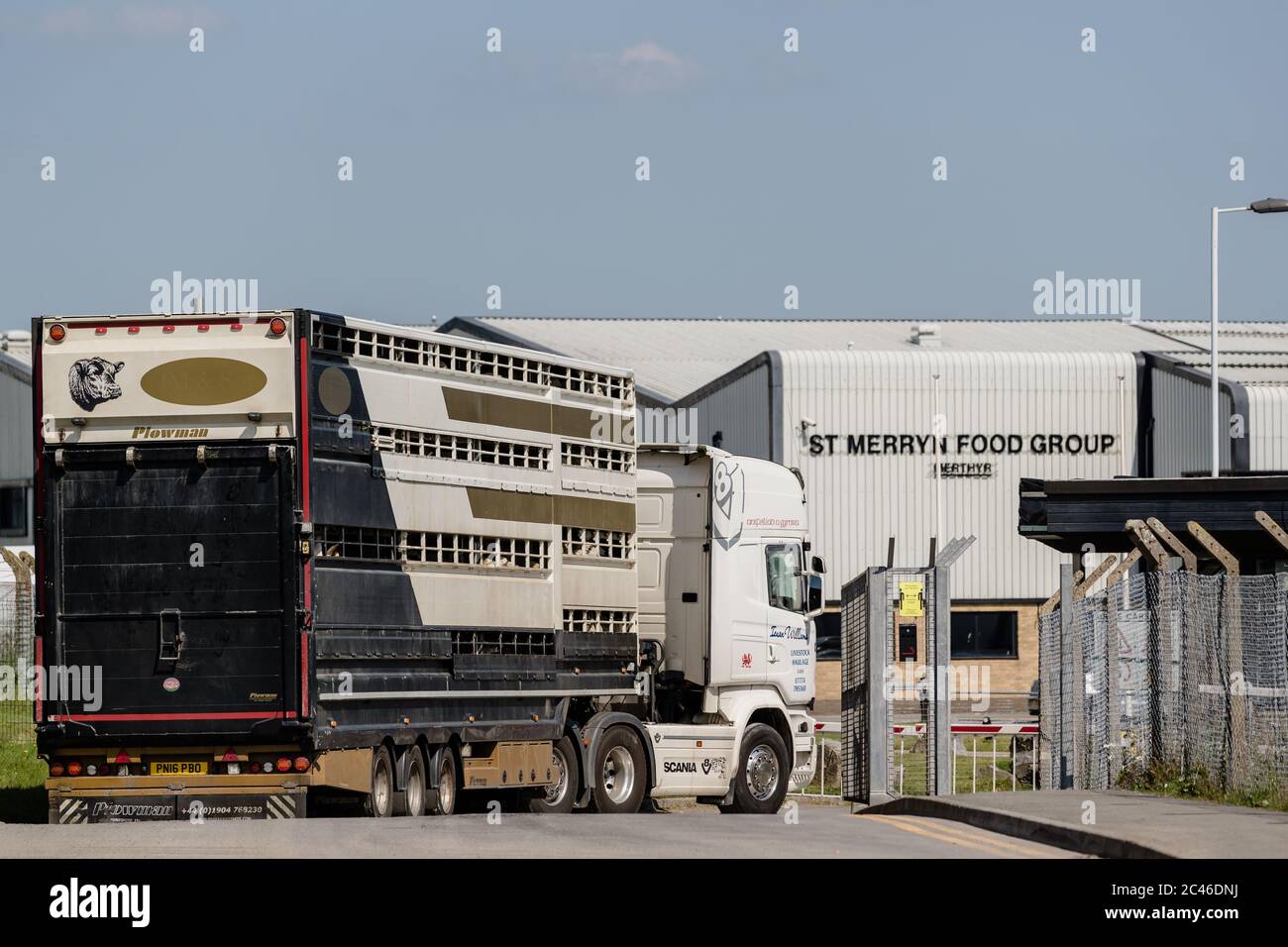 MERTHYR TYDFIL, WALES - 24 JUNE 2020: St Merryn/Kepak LTD meat factory in Merthyr Tydfil is linked to 34 positive coronavirus results as cases continue to spike in meat plants across Wales. Photo Credit: John Smith / Alamy Live News Stock Photo