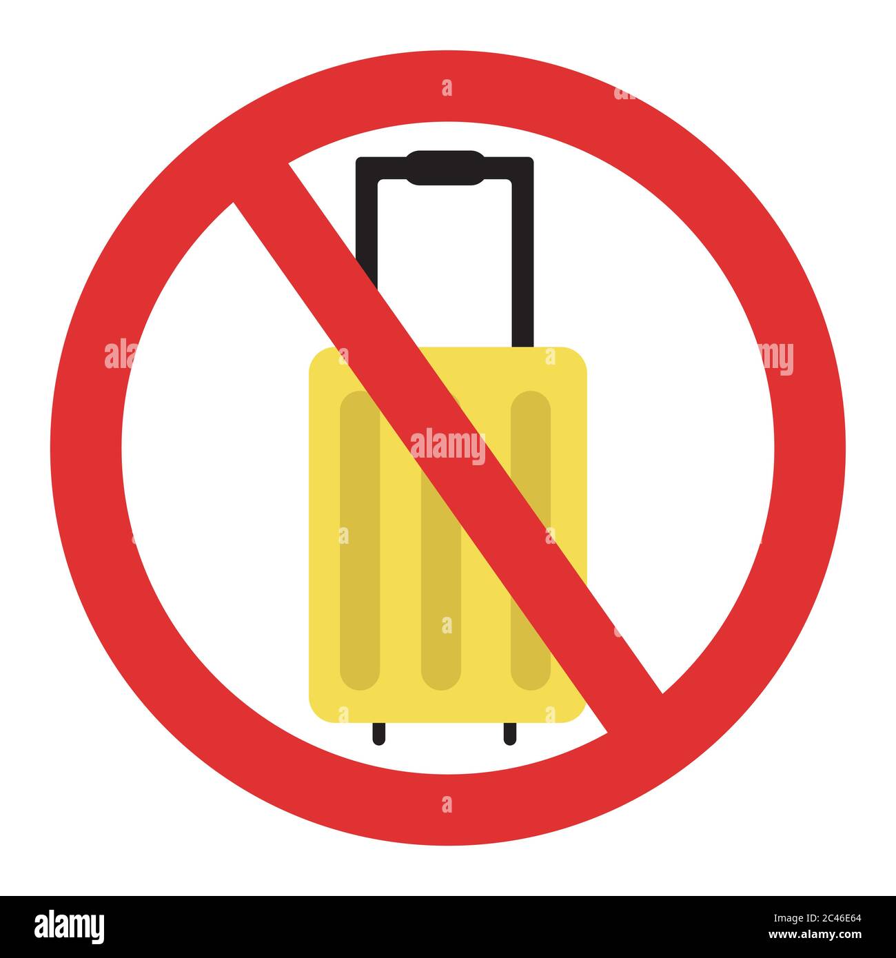 Ban on luggage. Stop travel isolated illustration. Stay home COVID-19 prevention. Stock Vector