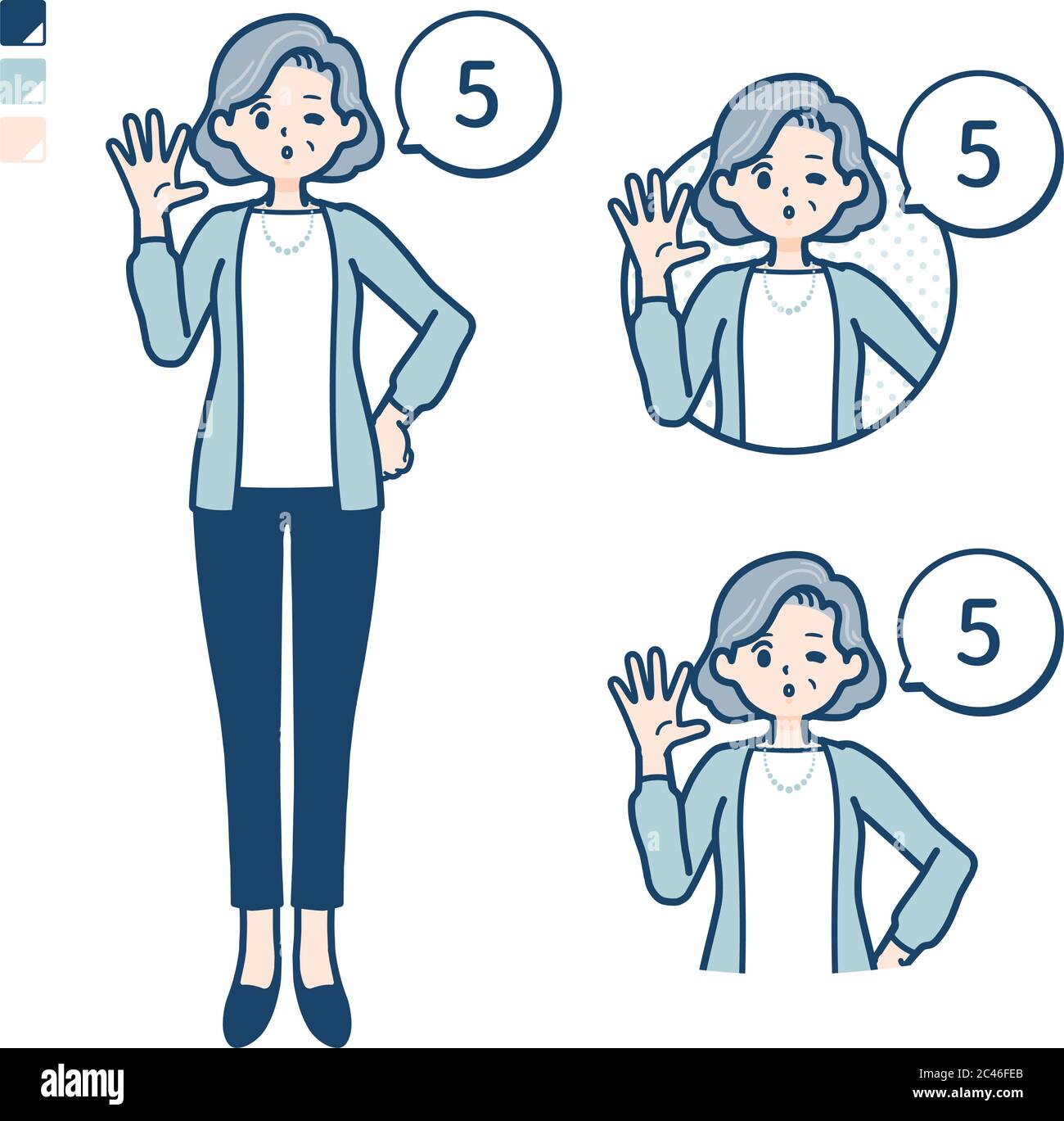 Five old woman Stock Vector Images - Alamy
