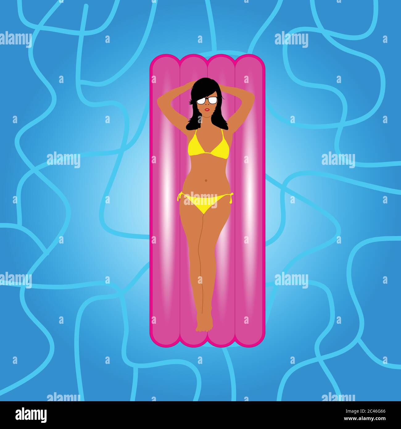 Woman sleeping in bikini on Stock Vector Images - Alamy