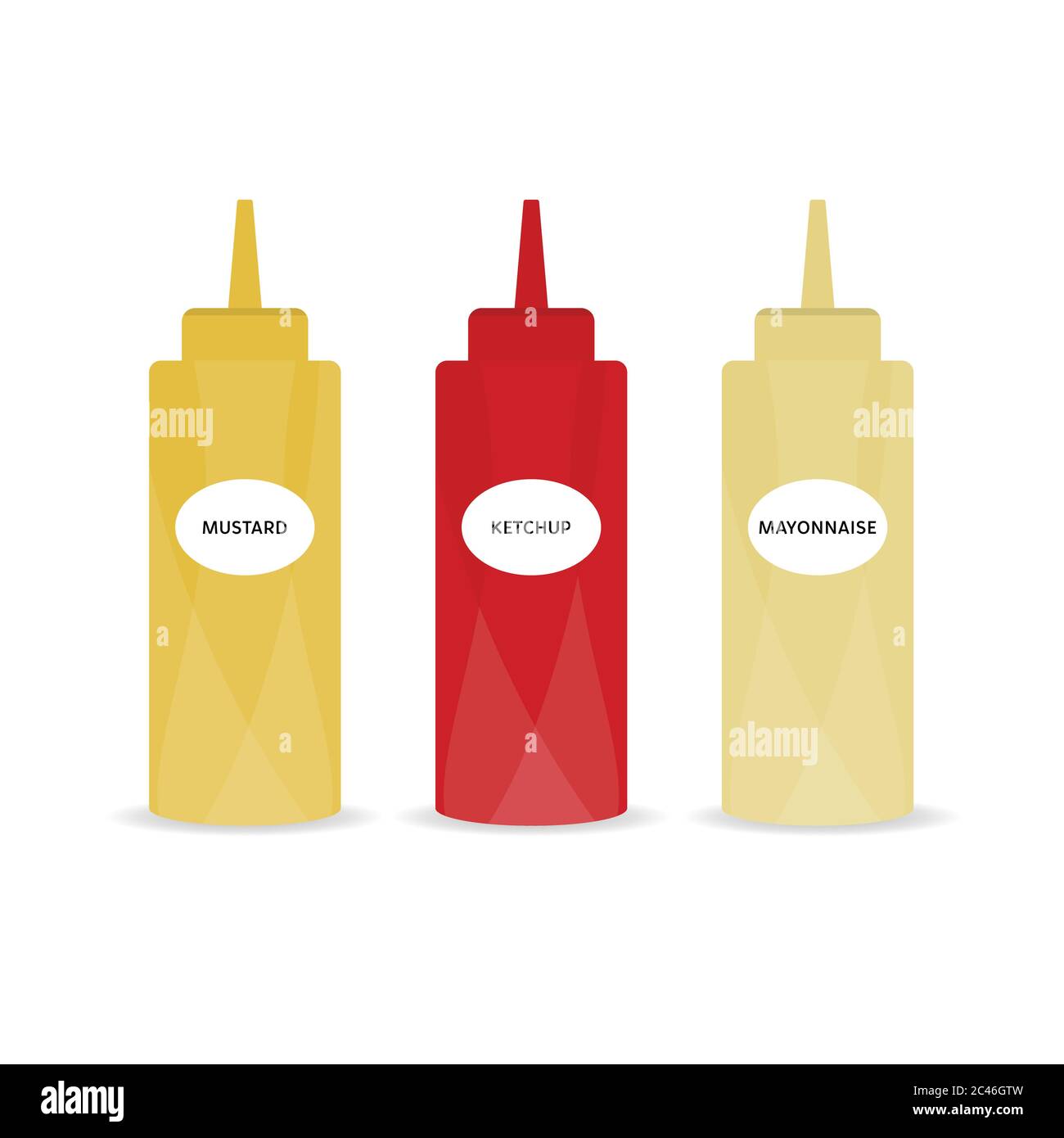 Ketchup And Mustard Bottle Vector