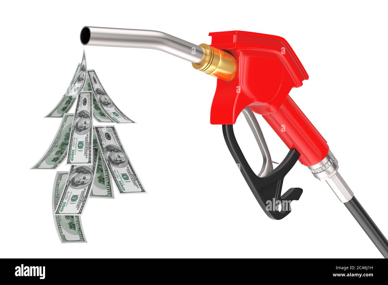 Gasoline Pistol Pump Fuel Nozzle, Gas Station Dispenser with Droplet of