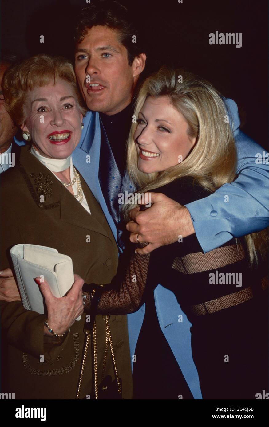 Londo.UK.    David Hasselhoff, his mother Dolores Hasselhoff (1930-2009) and wife Pamela Bach  At an event in about 1993. LMK11-120620-001  PIP-Landmark Media. Stock Photo