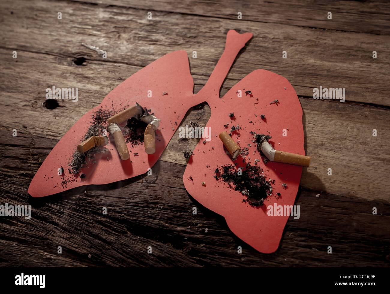 Conceptual Image Of Cigarettes Stubs And Burning On Red Lungs Isolated On Rustic Background Advertising Style Of Tobacco And Lung Cancer Medical War 2c46j9f Australia