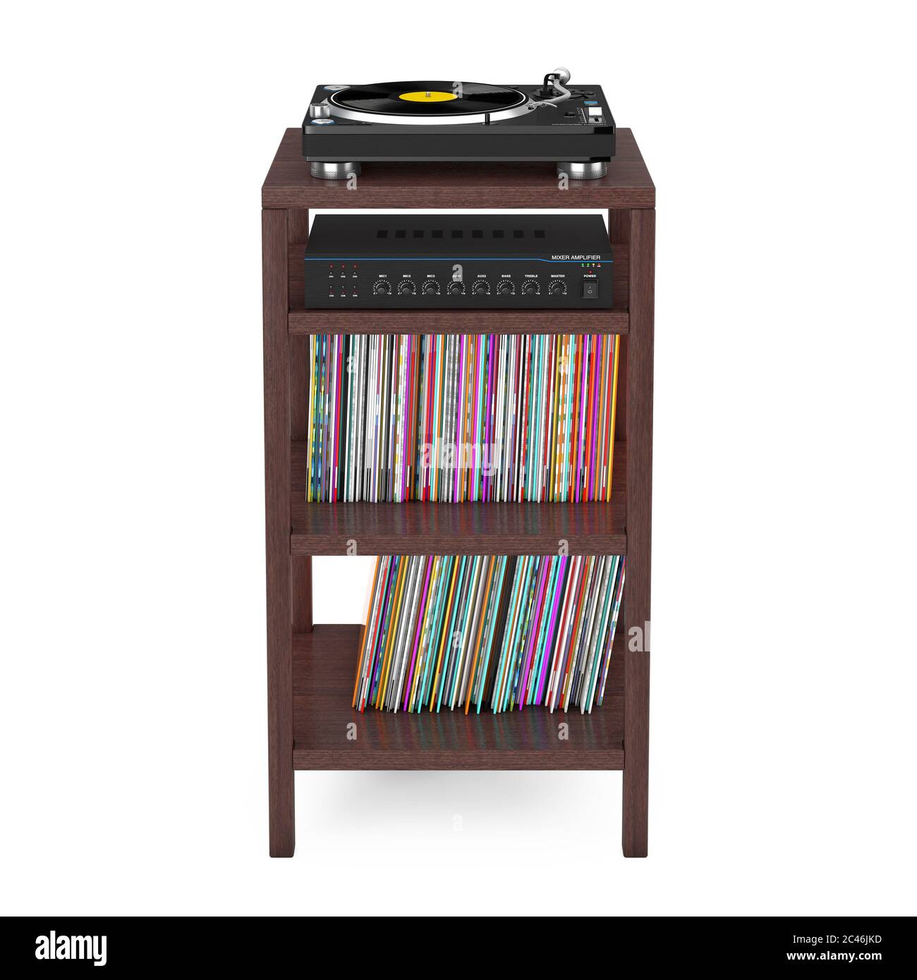 Turntable Vinyl Record Player, HIFI Stereo Mixer Amplifier and Syack of