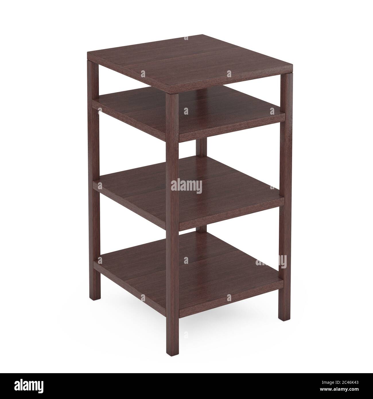 Empty Wooden Rack Storage Stand on a white background. 3d Rendering ...
