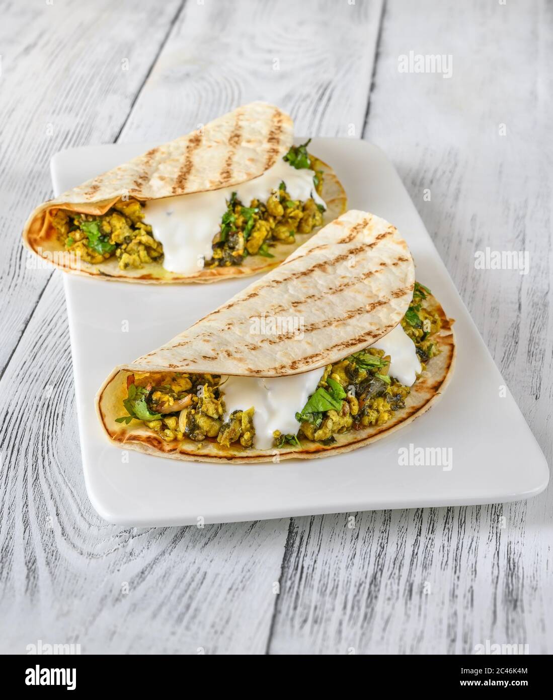 indian-spicy-egg-and-spinach-wraps-stock-photo-alamy