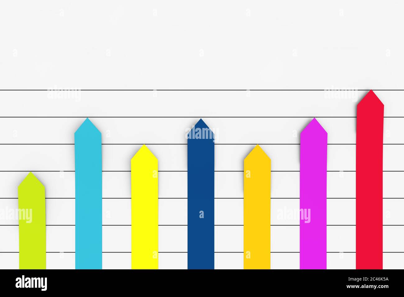 Colour Column Flat Graph Chart Infographics Arrow Paper Elements on a ...