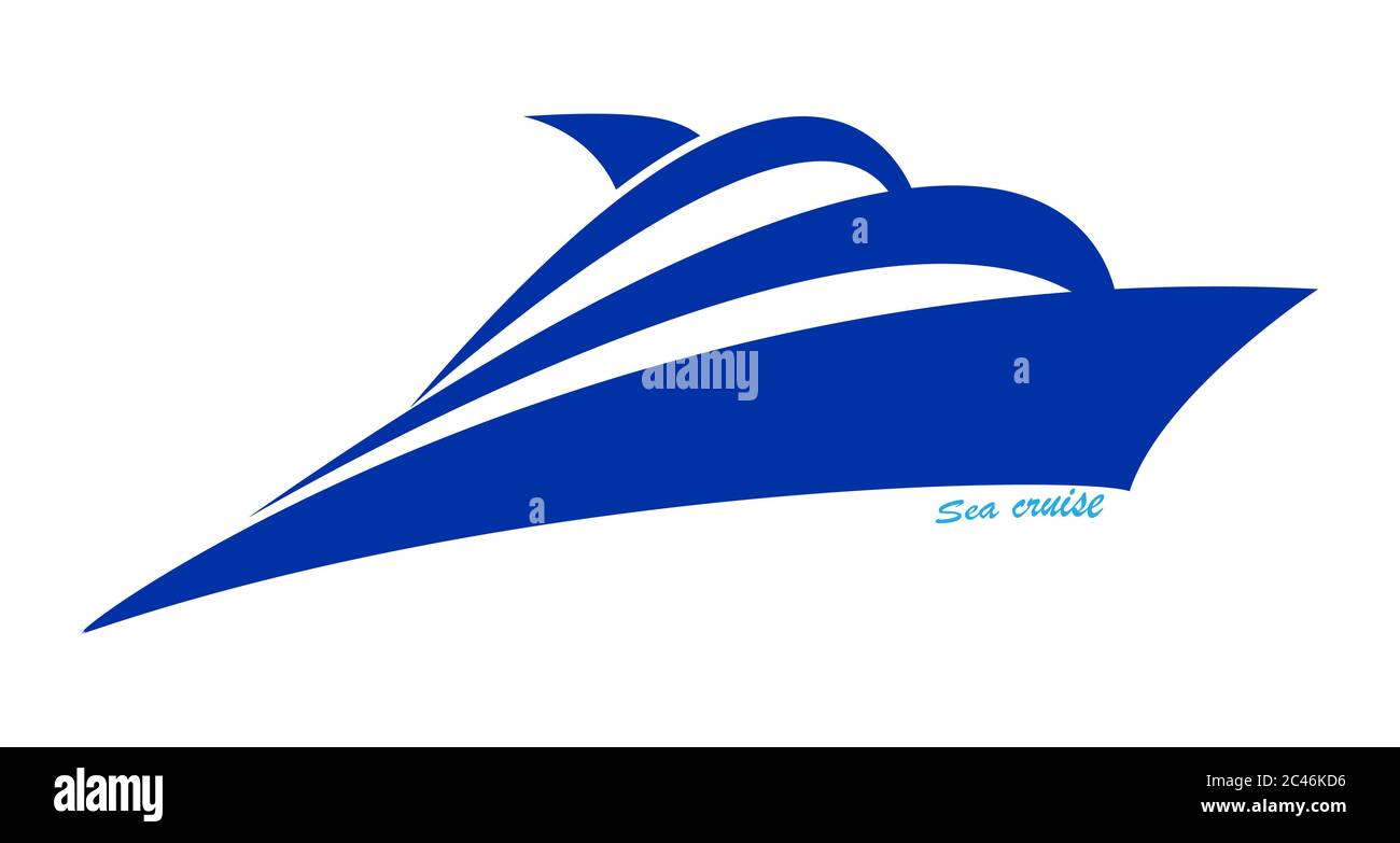 Vector illustration of a yacht for logo, posters, banners and theme design, isolated on a white background Stock Vector