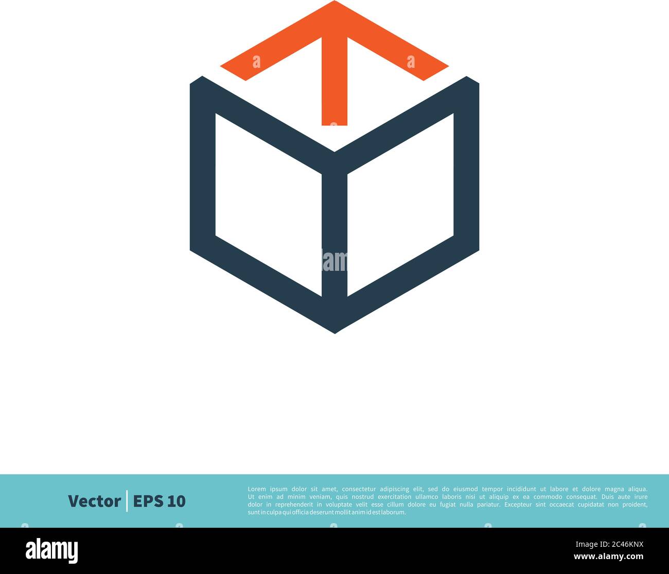 Hexagon Box Line Art Arrow Icon Vector Logo Template Illustration ...