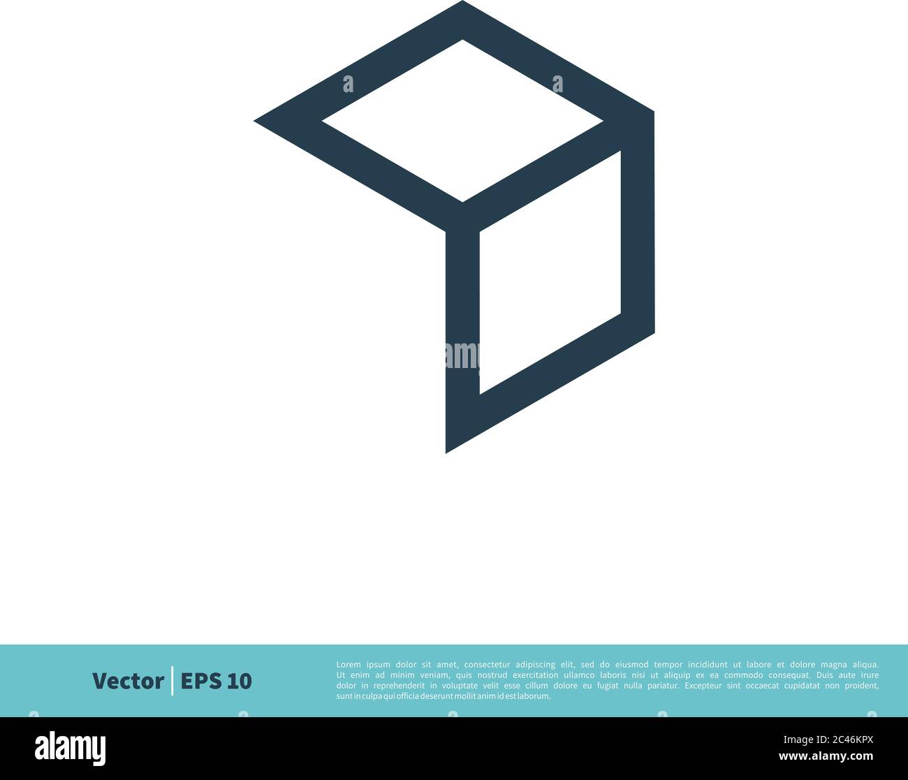 Hexagon Box Line Art Icon Vector Logo Template Illustration Design ...