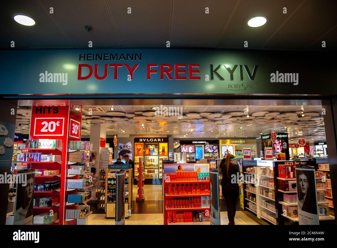 Boryspil, Ukraine - June 22, 2020: Duty Free shop display in Boryspil  International Airport. Duty free shops are retail outlets that are exempt  from Stock Photo - Alamy