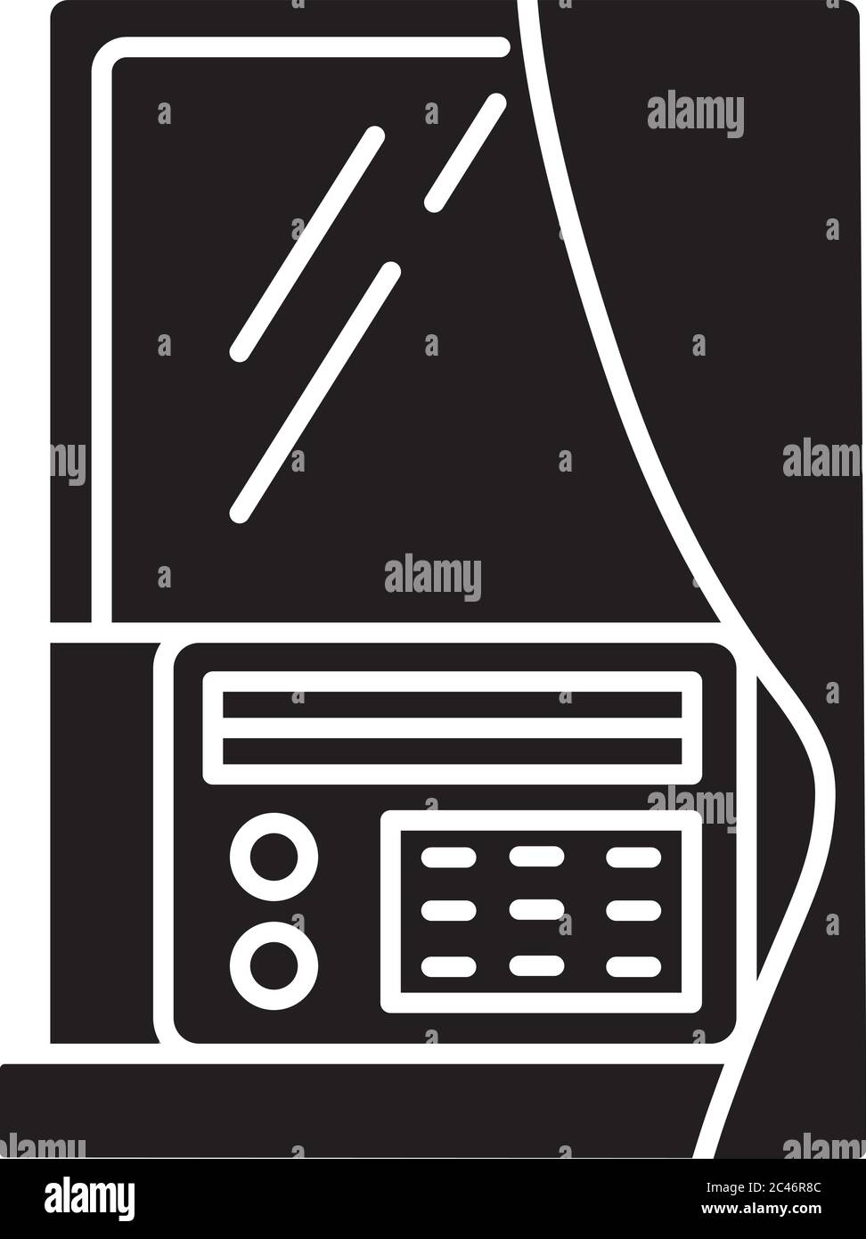 Window air conditioner black glyph icon Stock Vector