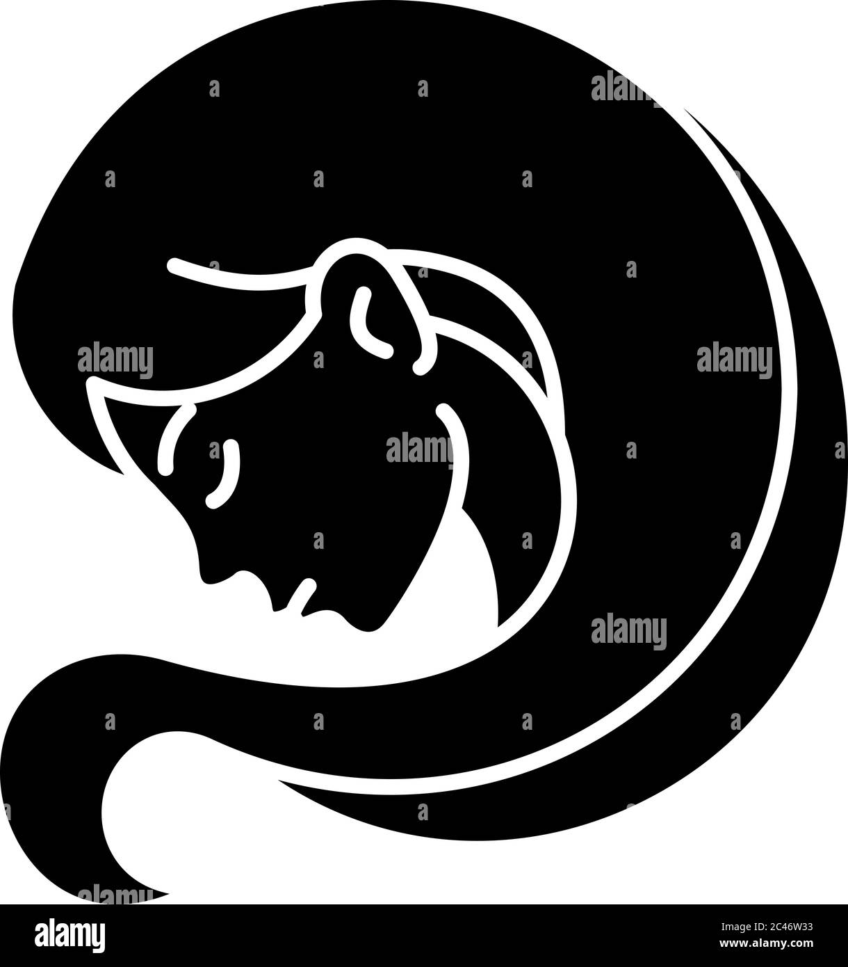 Virgo zodiac sign black glyph icon Stock Vector