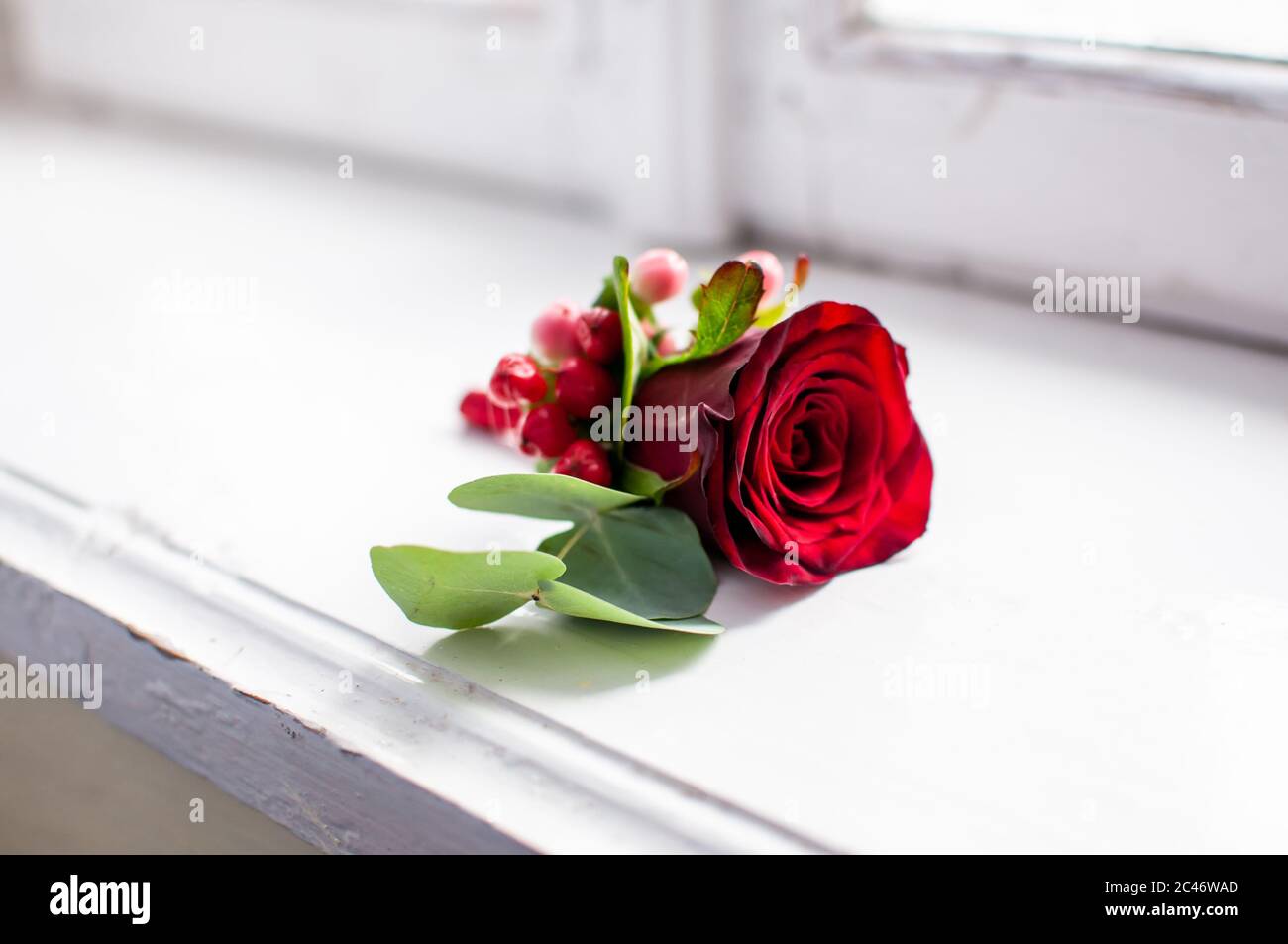 Red rose petals lying on hi-res stock photography and images - Alamy
