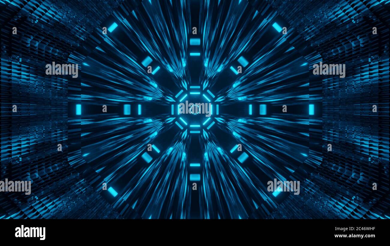 3D illustration of blue futuristic sci-fi techno lights-cool background  Stock Photo - Alamy