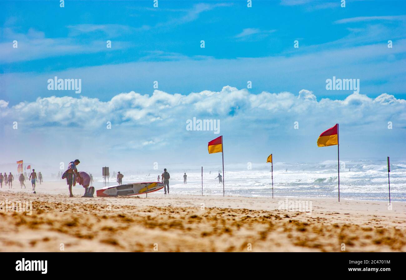Surfers on the Gold Coast Stock Photo