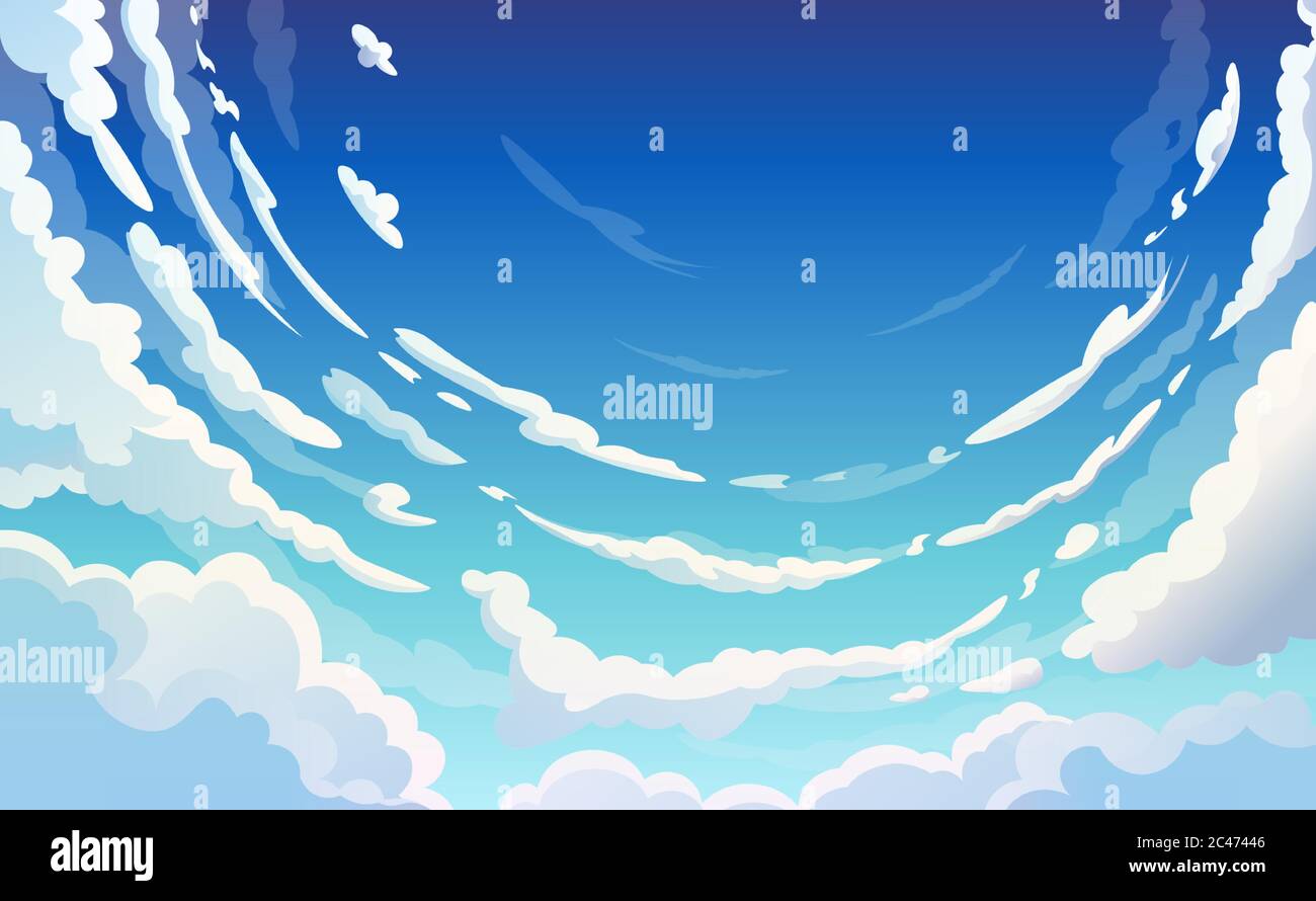Blue Sky With White Clouds Clear Sunny Day Stock Vector
