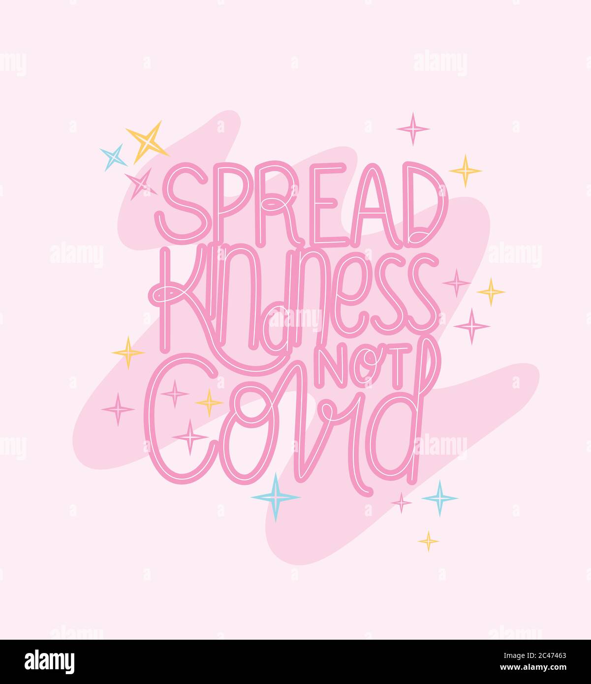 Spread kindness not covid lettering design of Happiness positivity and