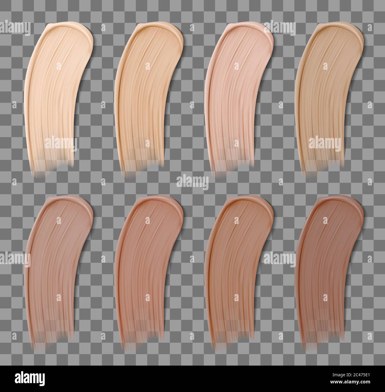 Realistic makeup foundation. Liquid concealer of different colors