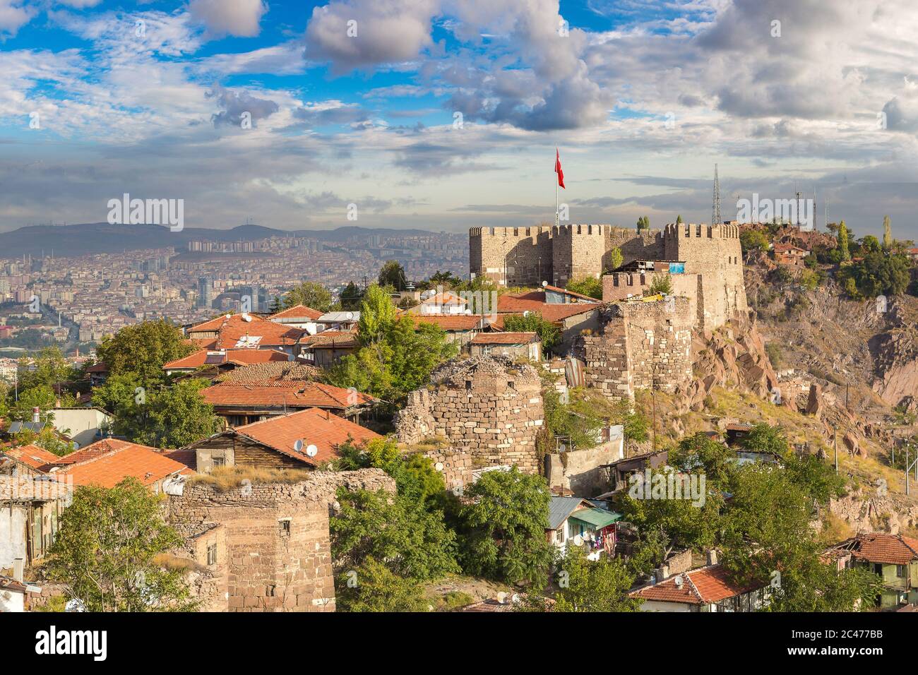 Ankara Castle, Ankara, Turkey in a beautiful summer day Stock Photo