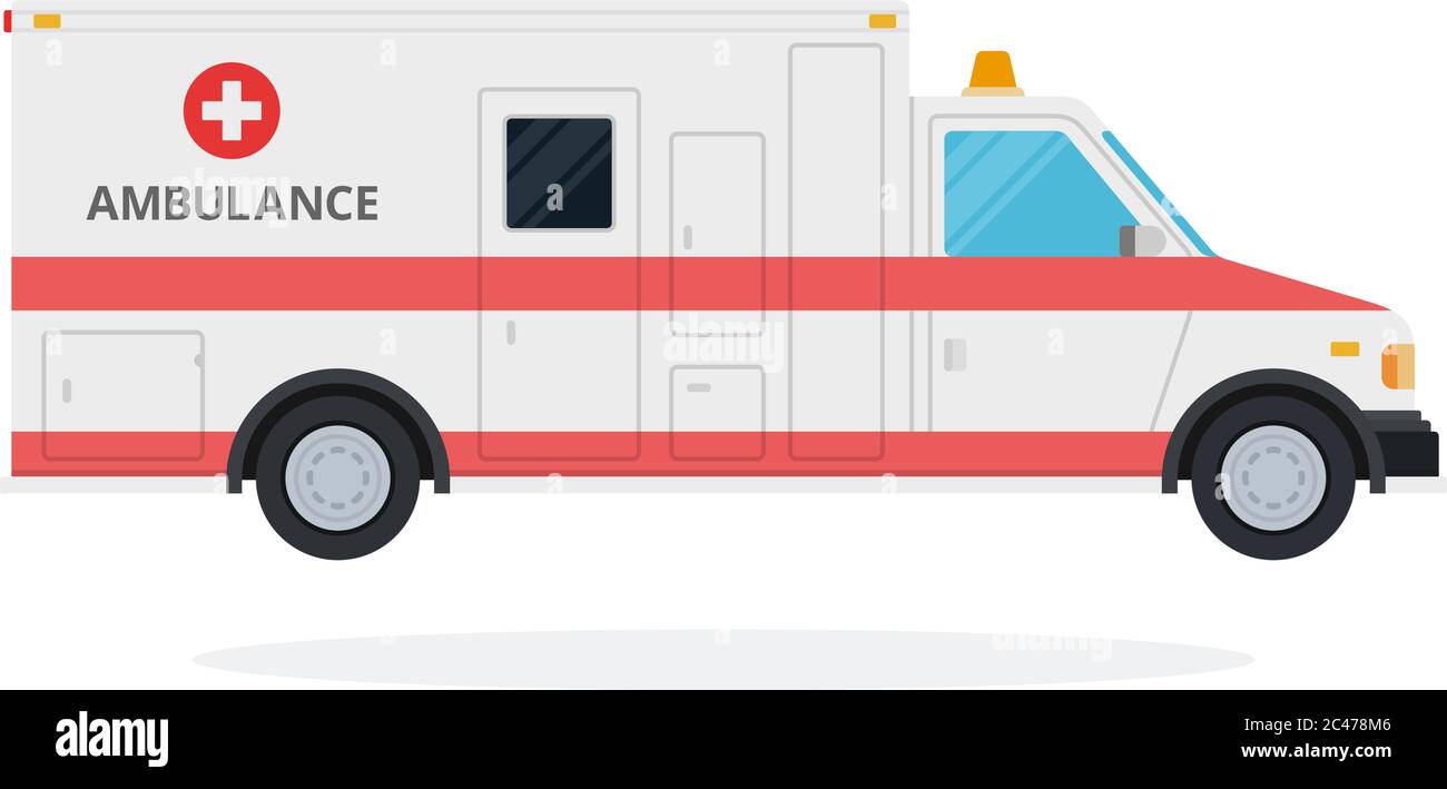 Medical car machine vector flat material design isolated object on ...