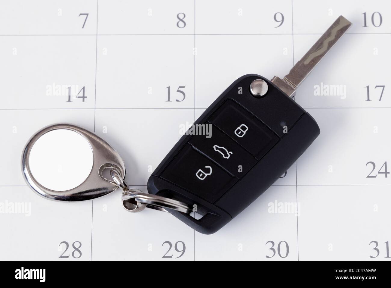 Download Blank Metal Car Key With Blank Empty Keychain Mockup On Calendar Stock Photo Alamy Yellowimages Mockups