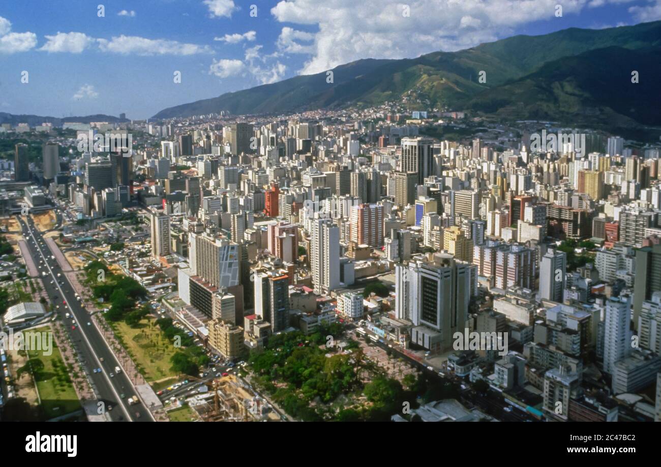 CARACAS, VENEZUELA - Skyline of densley populated downtown Caracas. Stock Photo