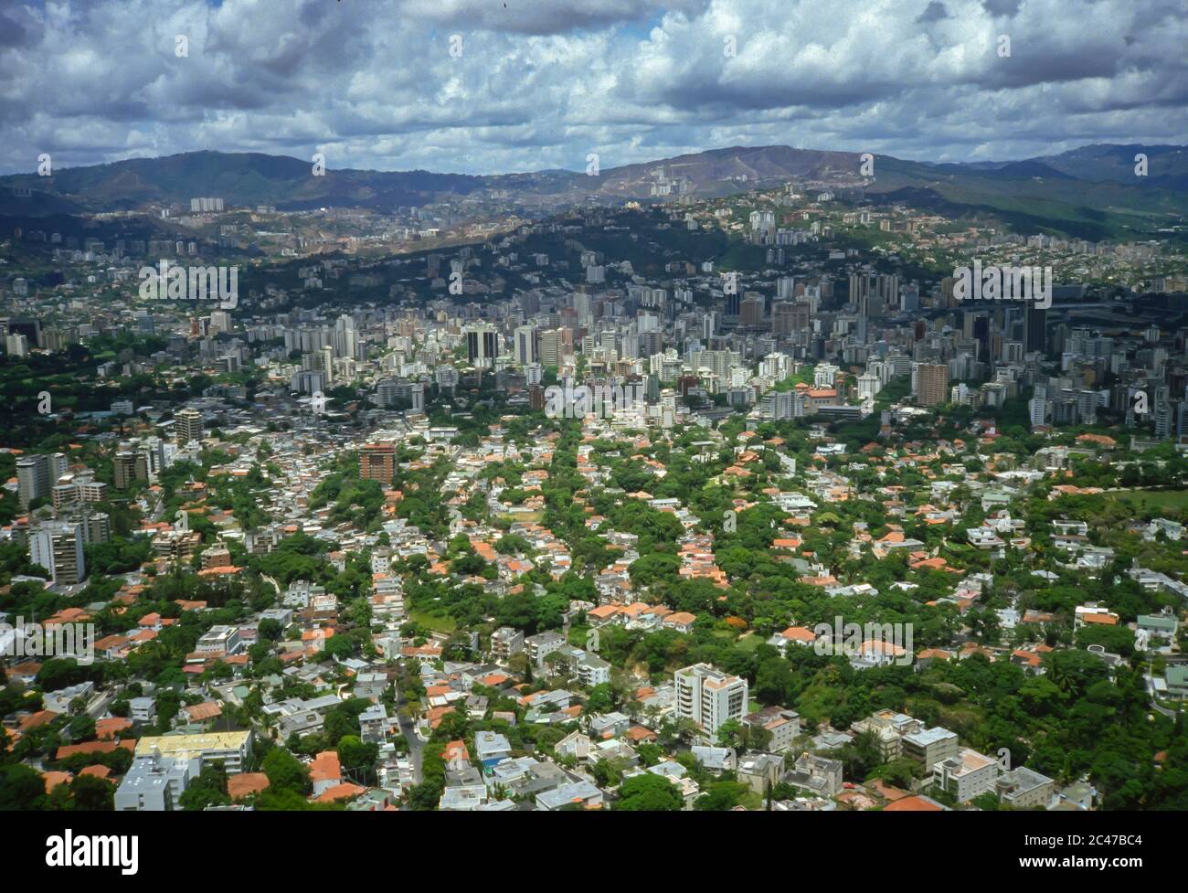 CARACAS, VENEZUELA - Aerial view of eastern Caracas. Stock Photo